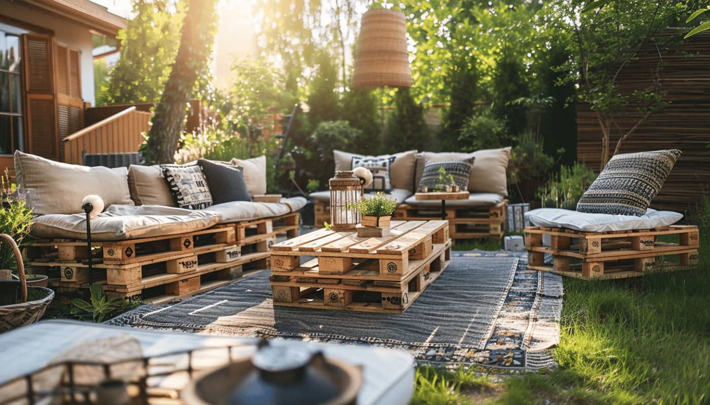 Utilisation de palettes en bois pour la décoration du jardin idées et inspiration